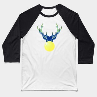 Yellow Bubblegum Reindeer Baseball T-Shirt